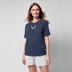 Faherty Organic Cotton Pocket Tee Blue Size S NWT